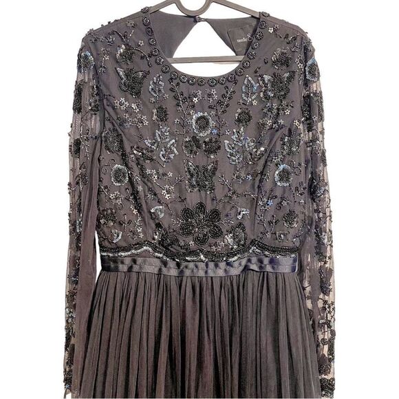 Needle & Thread Embellished Butterfly Gown in Midnight Blue - Picture 13 of 14